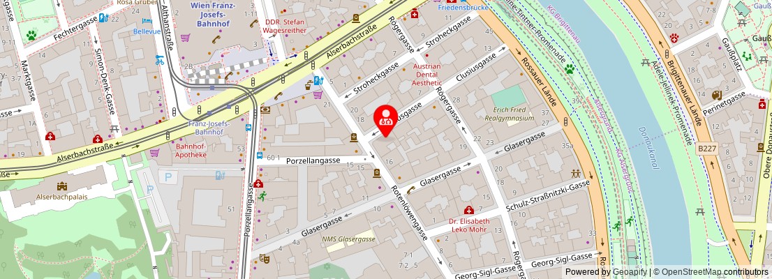 Street map section around the address