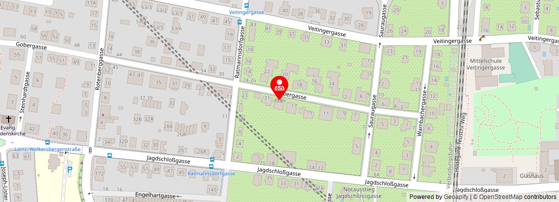 Street map section around the address