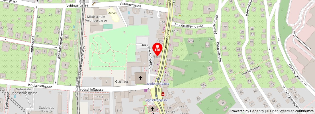 Street map section around the address