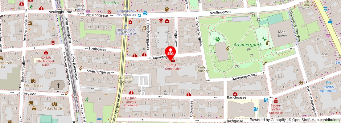Street map section around the address
