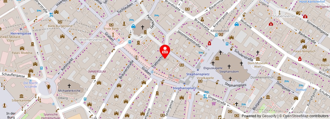 Street map section around the address