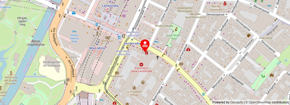 Street map section around the address