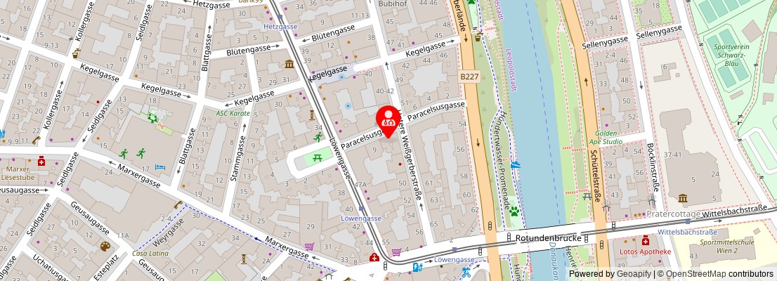 Street map section around the address