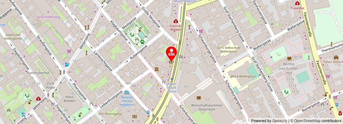 Street map section around the address