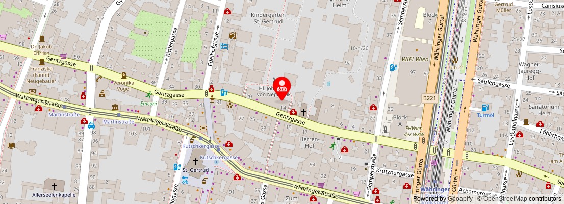 Street map section around the address