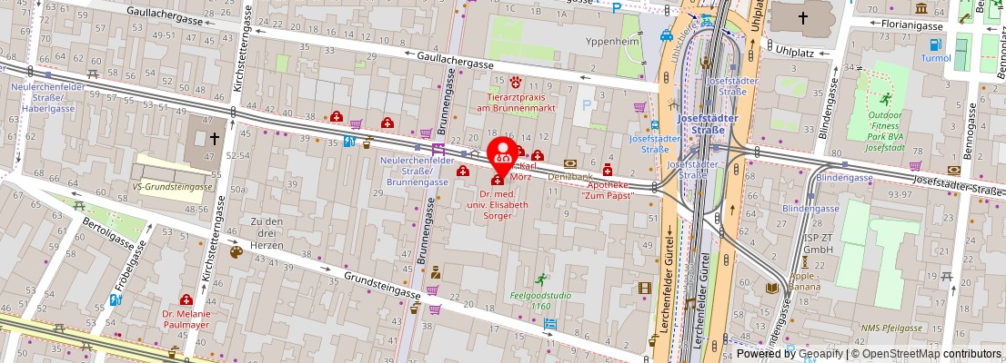 Street map section around the address