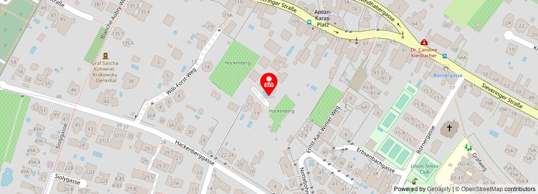 Street map section around the address