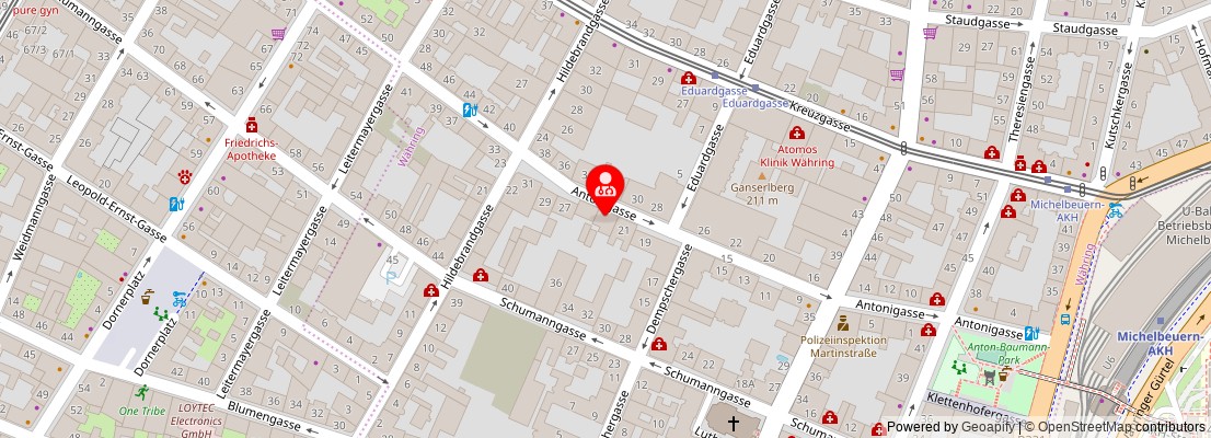 Street map section around the address