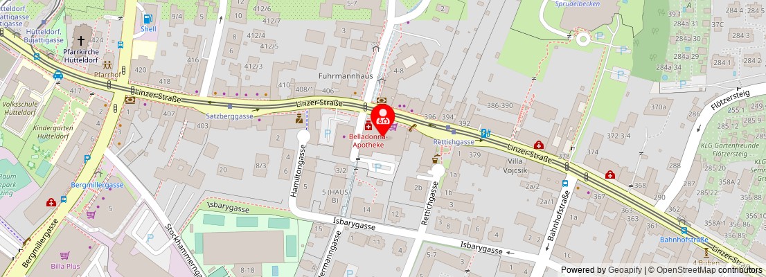 Street map section around the address