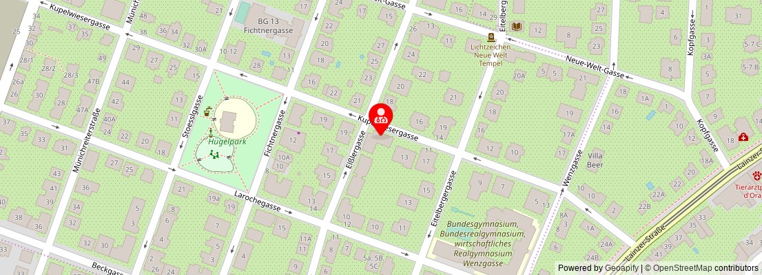 Street map section around the address