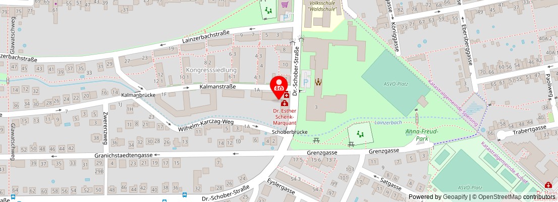 Street map section around the address