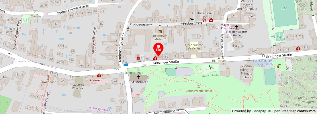 Street map section around the address