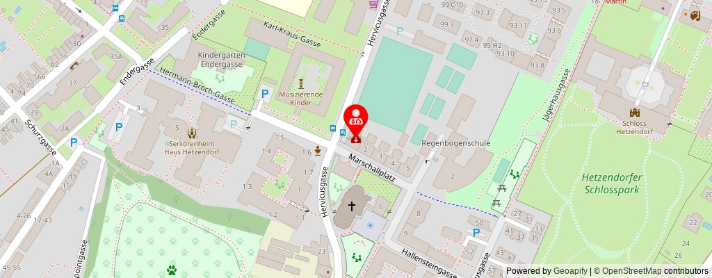 Street map section around the address
