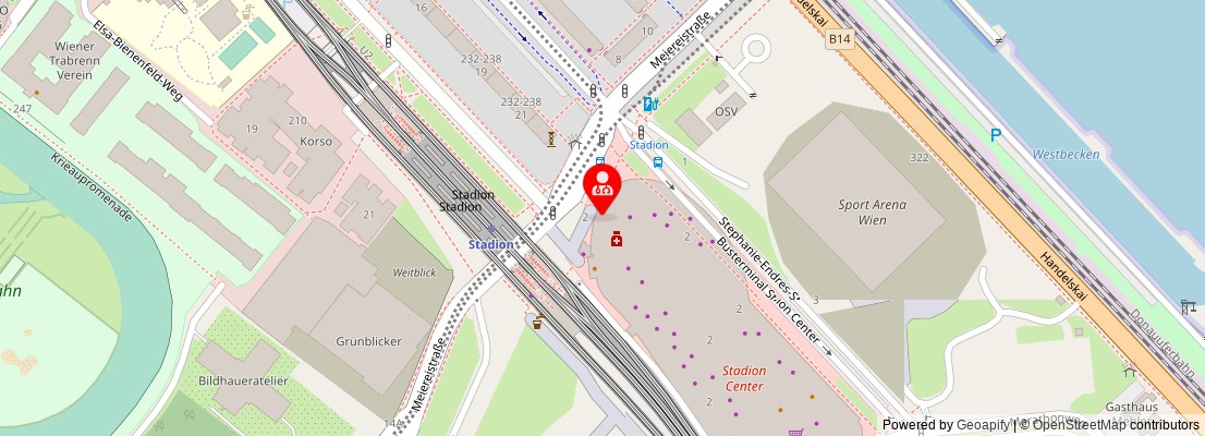 Street map section around the address
