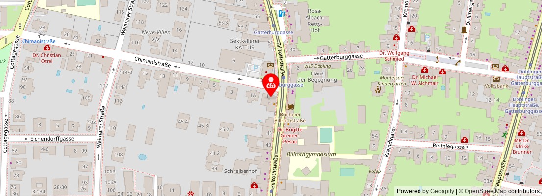 Street map section around the address