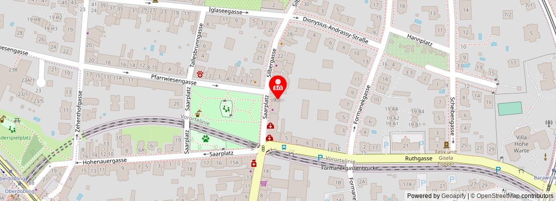Street map section around the address
