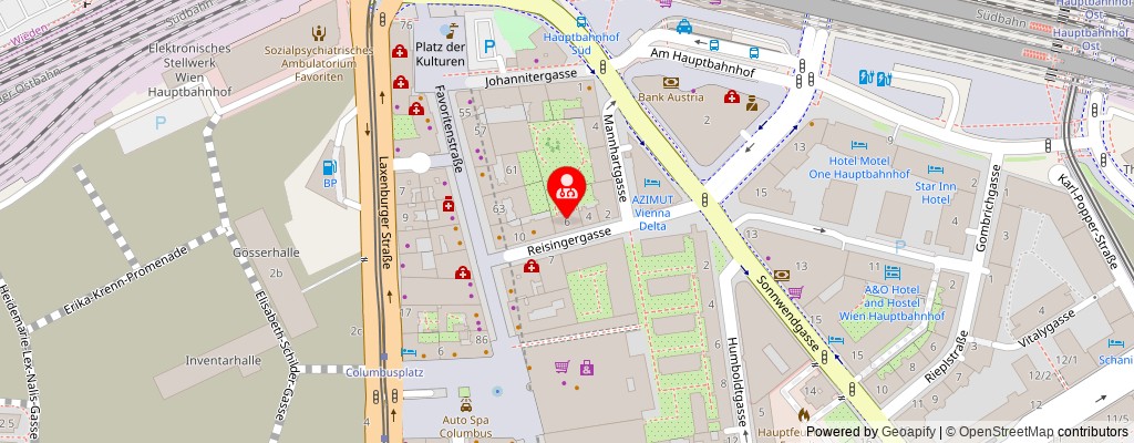 Street map section around the address
