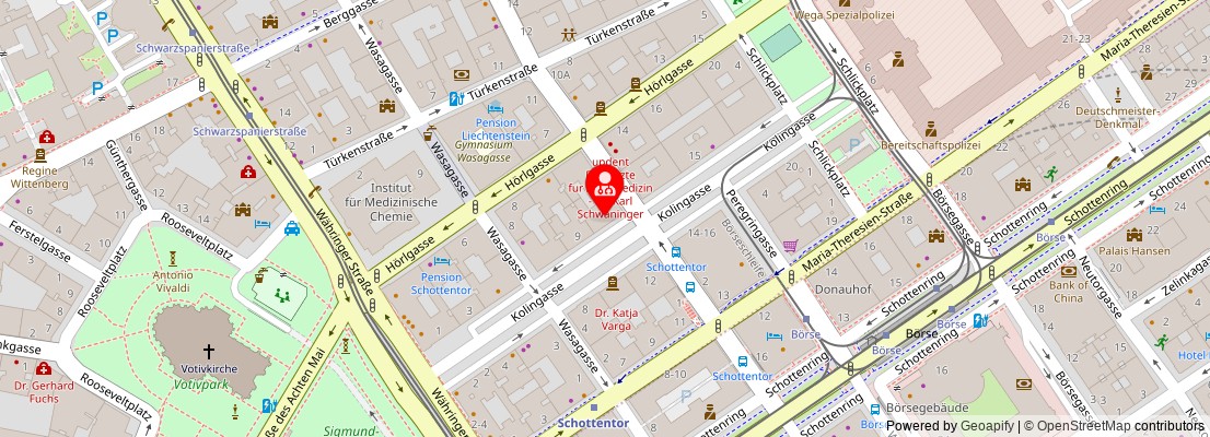 Street map section around the address
