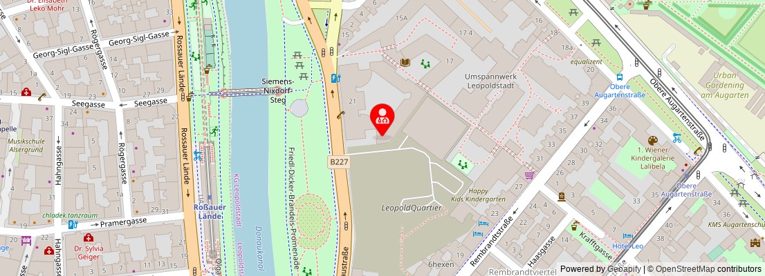 Street map section around the address