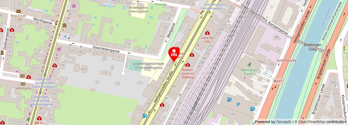 Street map section around the address