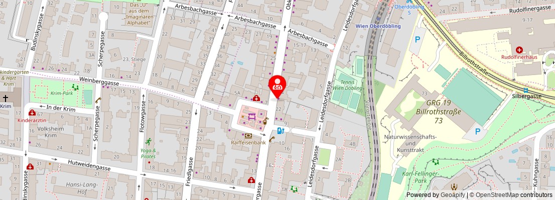 Street map section around the address