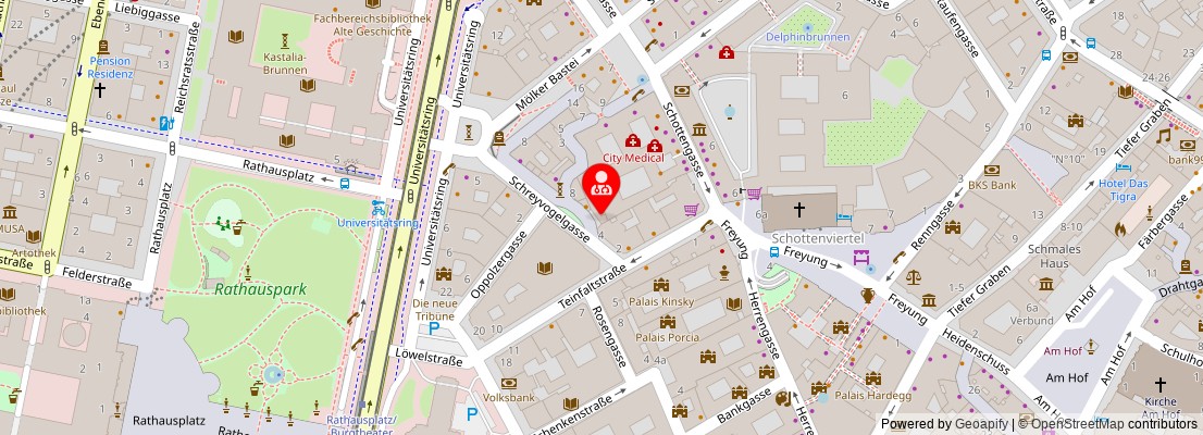 Street map section around the address