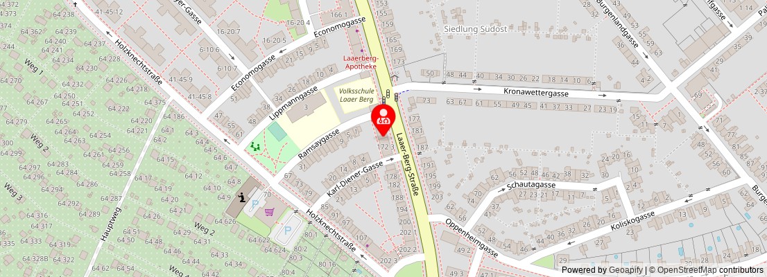 Street map section around the address