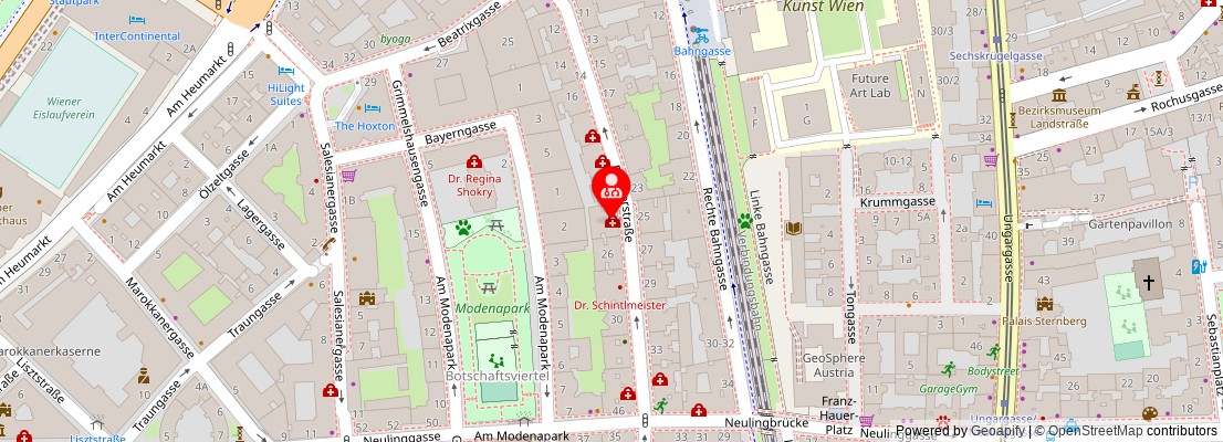 Street map section around the address