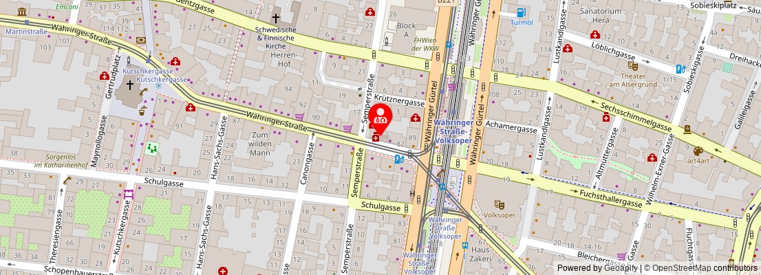 Street map section around the address