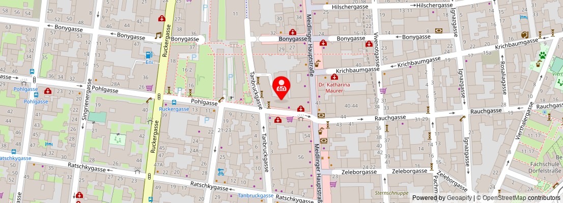 Street map section around the address