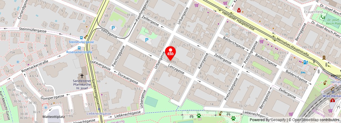 Street map section around the address