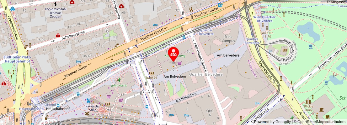 Street map section around the address