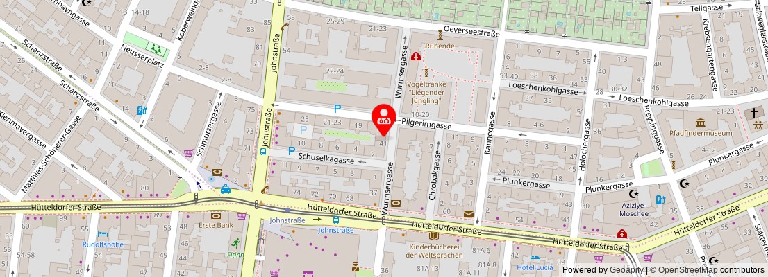 Street map section around the address