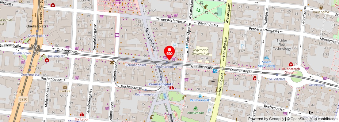 Street map section around the address