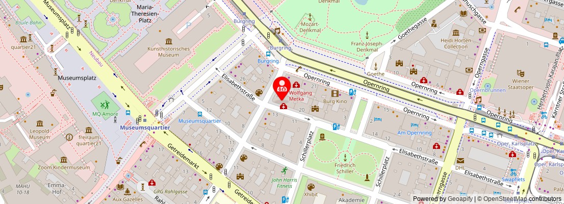 Street map section around the address