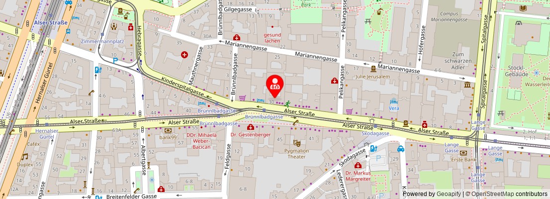 Street map section around the address