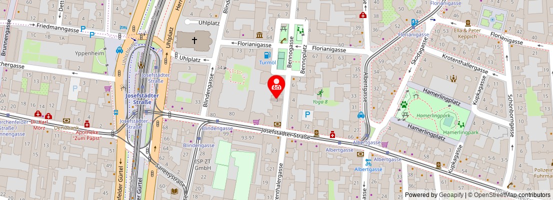 Street map section around the address