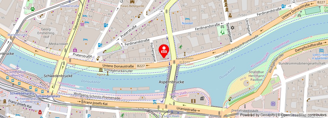Street map section around the address