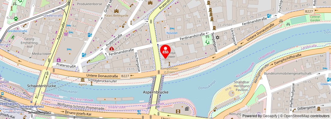 Street map section around the address