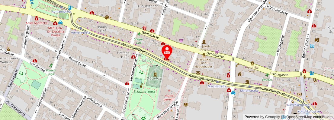 Street map section around the address