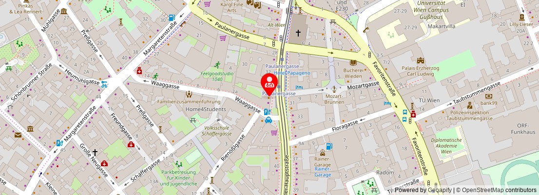 Street map section around the address