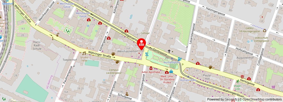 Street map section around the address