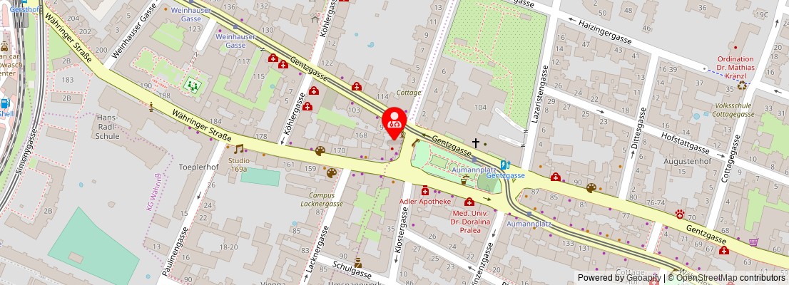 Street map section around the address