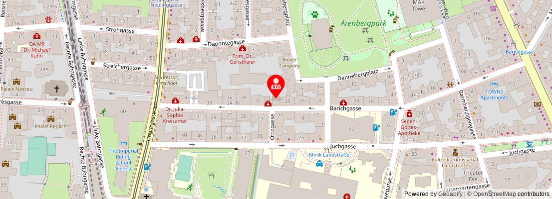 Street map section around the address