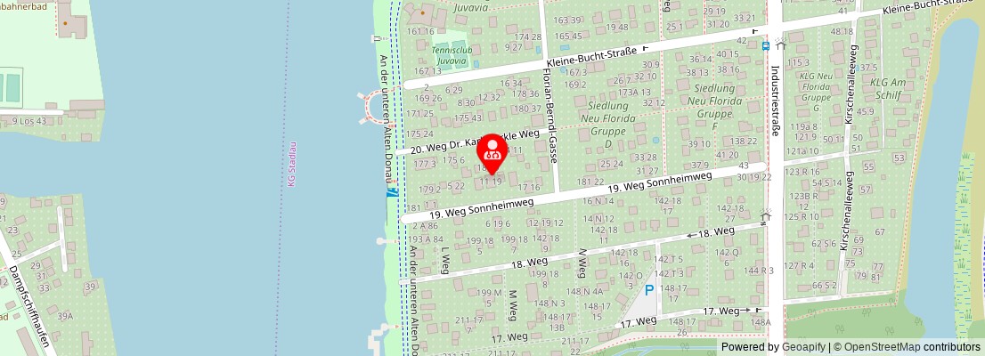 Street map section around the address