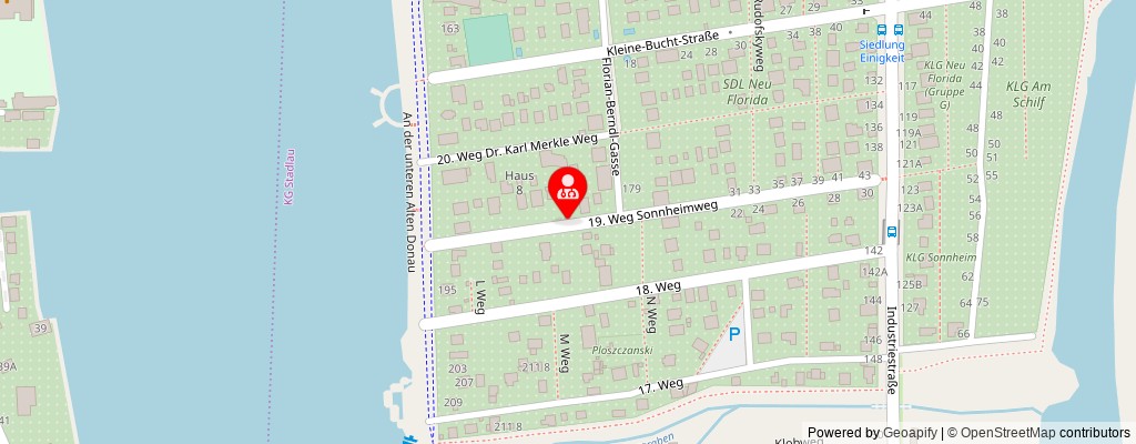 Street map section around the address