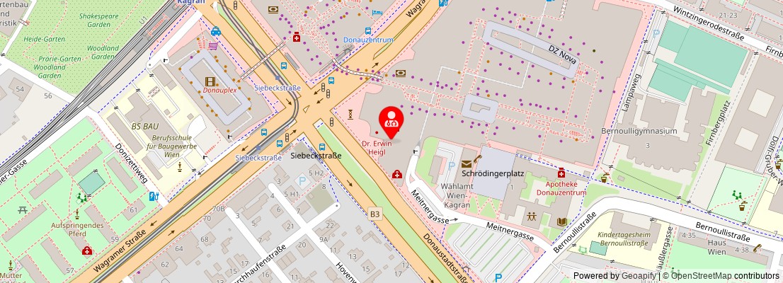 Street map section around the address