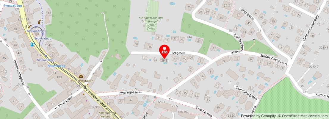 Street map section around the address