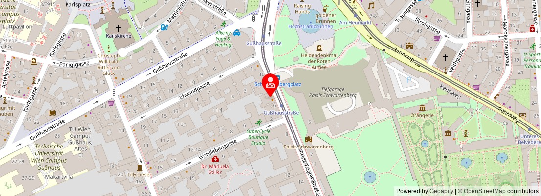 Street map section around the address