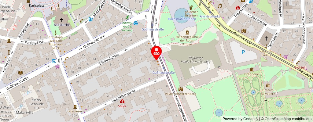 Street map section around the address